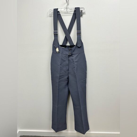 Vintage 80's Gerry Gray Wool Straight Leg Ski Overalls Size XS/S (tag size 12) - Picture 1 of 8